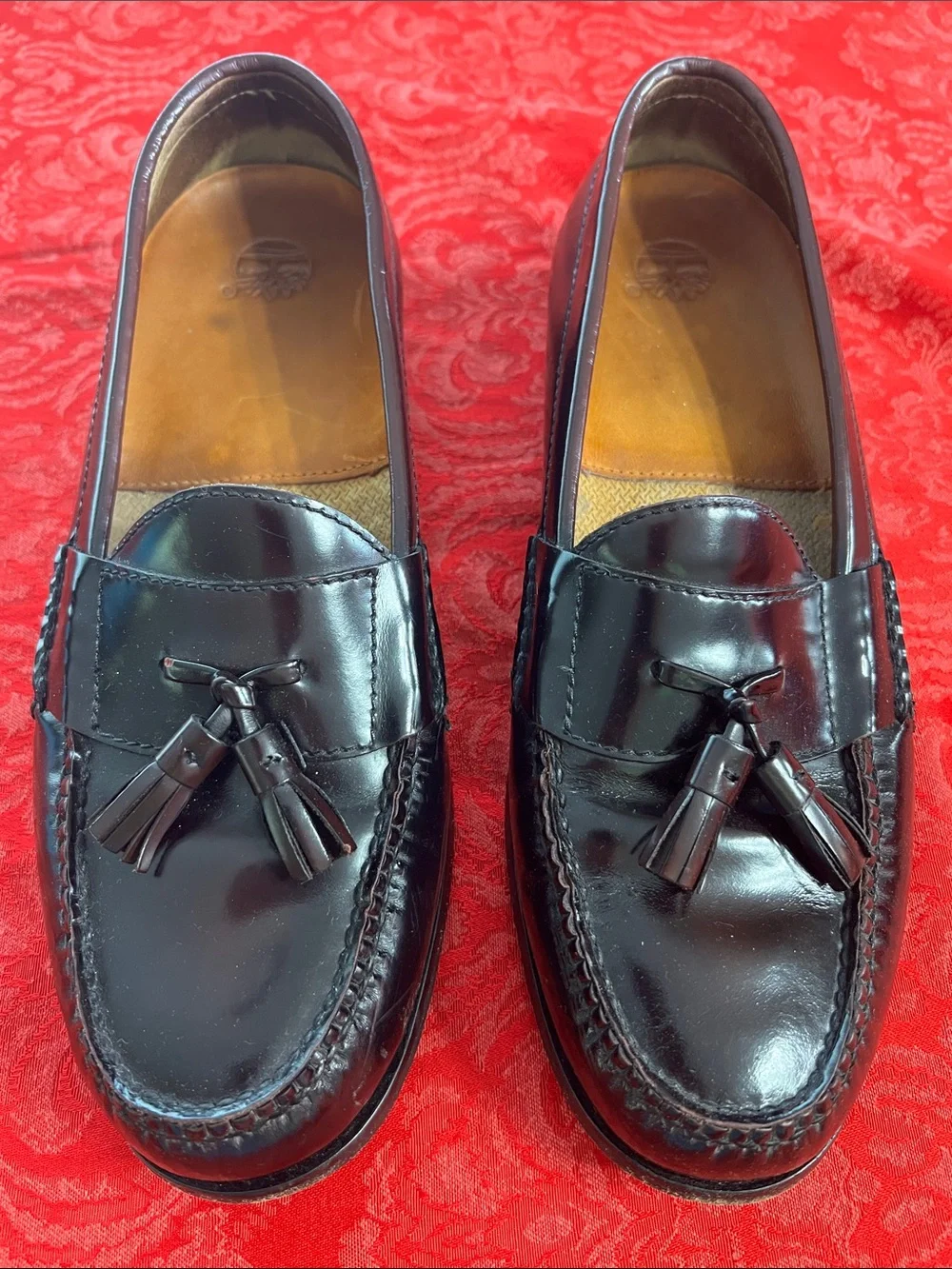 Cole Haan Men’s 11.5D Burgundy Leather Tassel Loafers Moc Toe Dress Shoes